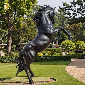 Buitenpark Tuin Gazon Decoratie Levensgroot Koper Bronzen Springend Paard Standbeeld - Product Image 3