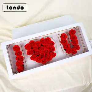 Tondo lüks büyük kat çiçek kutuları hediye temizle dikdörtgen çiçek kağit kutu pencere kutusu için sevgililer günü