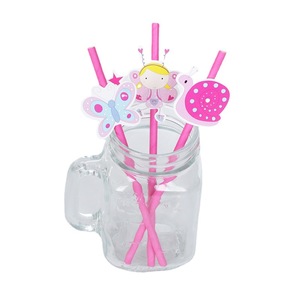 <b>Little</b> Fairy Series Paper Straws 12-Piece Set With Cartoon Decorations For Party Use - Product Image 4