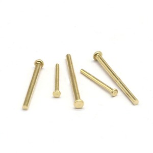 Rivet semi-tubulaire en laiton et cuivre, tête bombée, norme ISO, finition brillante non revêtue, pour assemblage industriel - Product Image 1