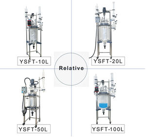 Réacteur en verre à <span class=keywords><strong>chauffage</strong></span> par enveloppe YUHUA 5L pour laboratoire chimique avec contrôle PLC et réservoir sous pression - Product Image 6