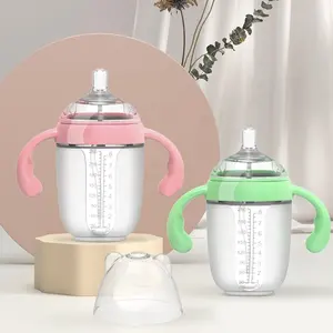 Wellfine Bpa-Vrije Siliconen Babyfles Met Comfort Grip En Zachte Flexibele Tepel Zachte Babyflesjes Voor Pasgeborenen En Hoger