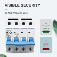 Interruptor automático miniatura (MCB) de corriente continua TOMZN 4P DC 1000V, 3A 6A 10A 16A 20A 25A 32A 40A 50A 63A para sistema solar fotovoltaico.