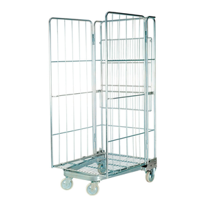 280x105 मिमी लाइट ड्यूटी रोल केज कंटेनर 720 एक्स 805 2 साइड मेश h1600 h1700mm फोल्डेबल स्टोरेज धातु प्लास्टिक वायर स्टील-पैलेट - Product Image 5