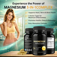 Complément alimentaire à marque privée de L-thréonate de magnésium en capsules OEM pour adultes, triple effet : sommeil, soutien osseux et articulaire, L-théanine, acacétine