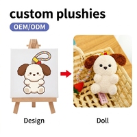 Porte-clés en peluche doux Panda Chien, adorable jouet en peluche animal, pendentif breloque de sac, mini poupée pour cadeau et promotion pour enfants