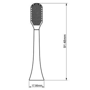 Tête de brosse nettoyante pour la langue HyC, 91.48mm, remplacement réutilisable pour brosse à dents électrique sonique, blanc et noir - Product Image 1