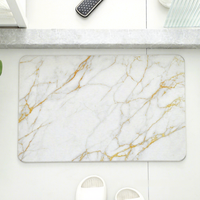 Tapis de sol carré en diatomite de luxe, absorbant l'eau et à séchage rapide, imprimé, pour salle de bain, toilettes, cuisine, entrée, porte