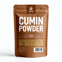 Sachets refermables personnalisés avec fermeture éclair, anti-odeurs, avec fenêtre transparente pour la poudre de cumin, sacs de conservation alimentaire en plastique