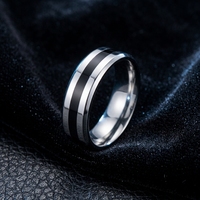 Bague plaquée titane, design géométrique, pierre naturelle, bijoux de mode unisexe, cadeau, occasion, Dongguan Chine K-R062