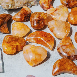 Cœur et lune en quartz naturel de haute qualité, sculptés à la main, pierres précieuses Golden Healer, artisanat en cristal poli, décoration - Product Image 2