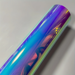 Chrome Rainbow Iridescence Car Wrapping Película <span class=keywords><strong>de</strong></span> vinilo Heat-Healing PVC <span class=keywords><strong>Color</strong></span>-Changing Car Tint en Pink Rainbow Electroplated Chrome - Product Image 6