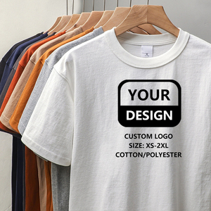 Venta al por mayor de encargo de peso pesado 100% algodón de gran tamaño recortada en blanco hombres camiseta lisa blanca camisetas de los hombres - Product Image 1