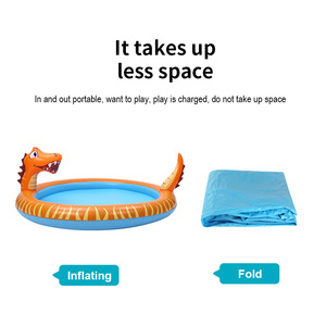 Piscina Inflable con Forma de Dinosaurio para Niños con Funciones de Juego Acuático, Color Naranja, Uso Doméstico, de 0 a 3 Años - Product Image 5