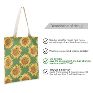 Wholesale Custom Sunflower Eco Friendly Large Capacity Reusable Shoulder Bag Grocery Tote Carry-on <b>Handbag</b> - Product Image 2