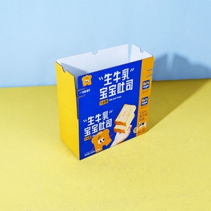 Hộp In Ấn Tùy Chỉnh Kraft Đồng Bằng Bánh Mì Nướng Bánh Mì Bánh Sandwich Gia Đình Sóng Bánh Mì Giấy Bao Bì Gấp Xé Dải Giao Hàng Hộp - Product Image 3