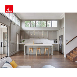 Lussuoso e affascinante armadio da <span class=keywords><strong>cucina</strong></span> accogliente con porta da incasso verde kaki con raccordo per la conservazione del vino ed apparecchio nascosto coperto - Product Image 2