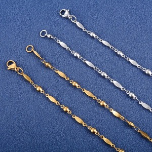 Collier chaîne maillons épis en acier inoxydable de 3,3 mm de large pour femmes et hommes, couleur or/argent, accessoires de fabrication de bijoux en métal pour le cou - Product Image 2