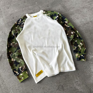 <span class=keywords><strong>Maglia</strong></span> <span class=keywords><strong>Termica</strong></span> Personalizzata a Maniche Lunghe da Uomo Mimetica di Alta Qualità 100% Cotone Waffle Pesante a Nido d'Ape - Product Image 1