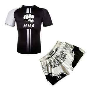 Camiseta y <span class=keywords><strong>Pantalones</strong></span> Cortos de <span class=keywords><strong>Kick</strong></span> <span class=keywords><strong>Boxing</strong></span> Hechos a Medida con Estampado Digital 100% Poliéster, Ligeros, para Hombre y Mujer, Muay Thai, MMA - Product Image 2