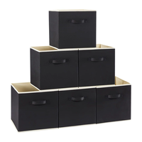 Ensemble de 4 paniers pliables écologiques pour étagère de placard, carré en tissu, cube de rangement pliable pour vêtements, jouets, sacs de gros