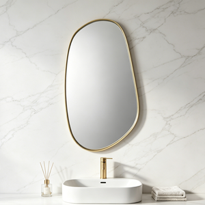 Espejo de Pared Decorativo Moderno de Lujo Personalizado, Grande, Irregular, Ovalado, con Marco de Metal Dorado, <span class=keywords><strong>para</strong></span> Baño y Sala de Estar - Product Image 5