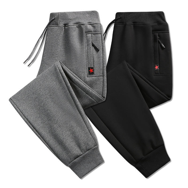Spring And Autumn Sweatpants For Men Made Of Cotton,Elastic,Loose And Long Cuffed Pants And Flat-bottomed Sold Directly