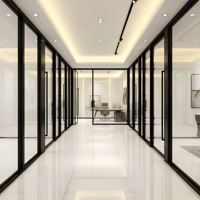 Cloison Modulaire Unifiée en Usine 120 mm avec Cadre Fin 30 mm : Mur en Verre Acoustique Préassemblé pour une Livraison Rapide de Projets