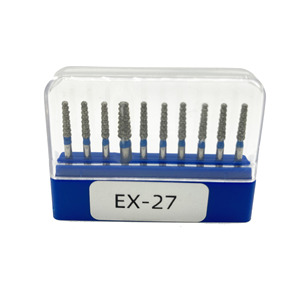 Brocas Dentales Serie Ex, Fresas de Diamante de 1.0 mm con Cabeza Cilíndrica para Pulir y Rectificar Dientes, con Certificación CE - Product Image 4