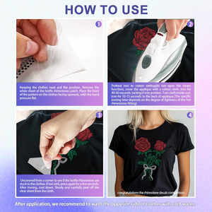 Strass Termoadesivi Solidi Impermeabili, <span class=keywords><strong>Pietre</strong></span> di Cristallo Trasparenti a Forma di Fiocco Rosa <span class=keywords><strong>per</strong></span> Abbigliamento Casual e Accessori <span class=keywords><strong>per</strong></span> Cucito di Borse - Product Image 2