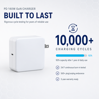 Chargeur rapide GaN PD140W PD 3.1, adaptateur secteur USB-C QC3.0 5V3A 9V3A 15V5A 20V5A 28V5A, station de charge haute vitesse, prise US EU UK