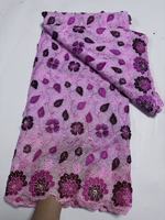 Nouvelle Robe de Soirée Haut de Gamme en Tissu Brodé de Dentelle Africaine à Motifs Floraux Laser, Dentelle Tendance