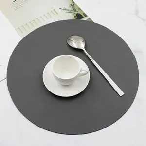 Professionele Custom Gedrukt Luxe Hotel Diner Keuken Gebruikt Pu Of Pvc Lederen Thee Bekerhouder Placemat