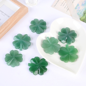 Venta al por Mayor de Tallados de Cristal de Piedra Natural con Forma de Trébol de la Suerte, Aventurina Verde, Trébol de Cuatro Hojas para Decoración - Product Image 5