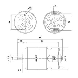 LND RS7712 120V 영구 자석 브러시드 <span class=keywords><strong>DC</strong></span> 모터 83.93W 12697 RPM 가전제품, 보트, 자동차, 스마트홈 및 팬용 - Product Image 5