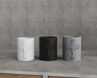 Famille de parfums en céramique exclusive C & H avec diffuseur de bougies Plateau en céramique Logo personnalisé Ensemble en céramique noir et blanc
