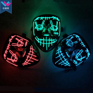 Vendite calde di Halloween ha portato la maschera in PVC Party Masque con luce al Neon ricaricabile a LED forniture per feste - Product Image 4