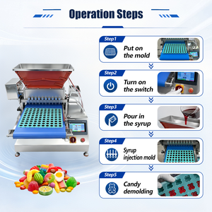 Machine de dépose de bonbons casher et halal de table, pour la fabrication de bonbons gélifiés, de gelée, de chocolat et de bonbons mous à base de gélatine et de pectine, petite taille, directement de l'usine - Product Image 4
