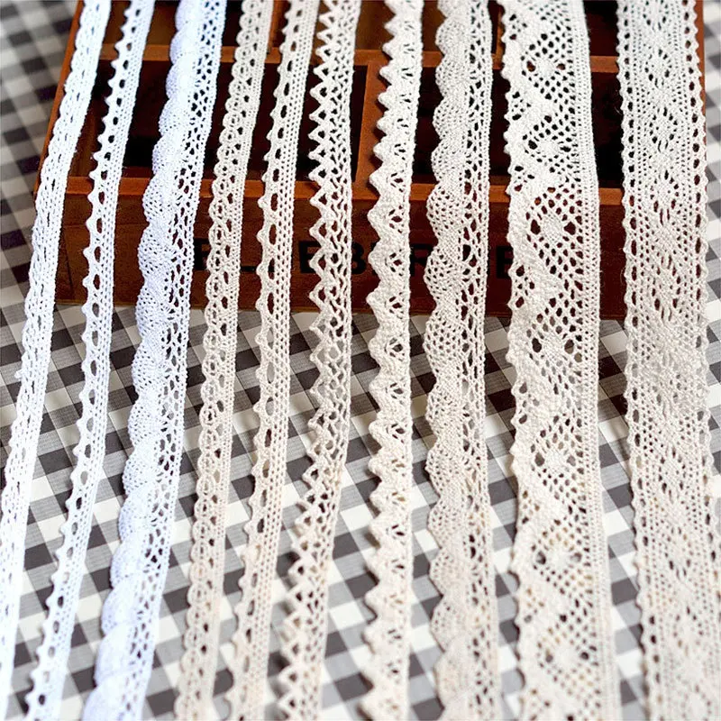 Wholesale Ivory White Cotton Crochet Lace Trimming Ribbon