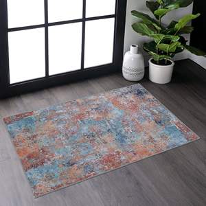 Boho Style Area <b>Rug</b> 2x3 Rectangle Abstract Pattern Machine Washable Non Slip Living Room <b>Rug</b> Wool Silk Hand Knotted - Product Image 3