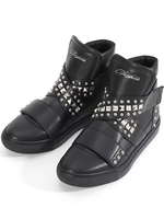 Nouvelles baskets montantes sportives respirantes à plateforme avec rivets multi-bandes et fermeture Velcro, design 2026, avec rembourrage léger pour un style urbain