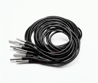 Sonde de température de l'eau industrielle DS18B20 en acier inoxydable, encapsulée et étanche, avec câble de 0,5 m, 1 m, 2 m