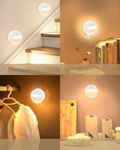 LED kablosuz duvar ev yatak odası mutfak koridor için lamba pili işletilen gece lambası hareket sensörü komodin aydınlatma - Product Image 6