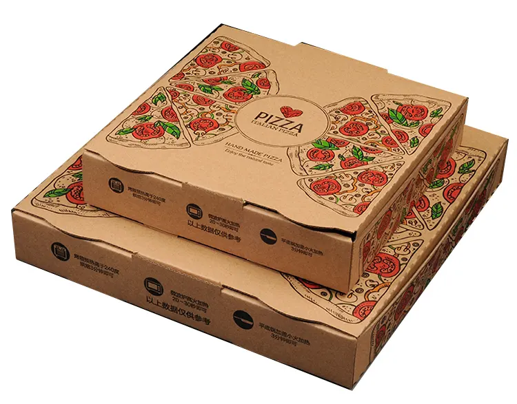 E-co Kotak Makan Siang Kemasan Makanan Penghilang Bergelombang Kotak Kemasan Piza Pasokan dengan Logo