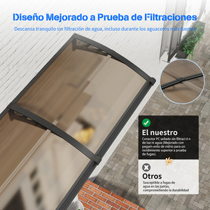 Auvents <span class=keywords><strong>de</strong></span> fenêtre extérieurs DIY en polycarbonate transparent massif pour toiture - Product Image 4