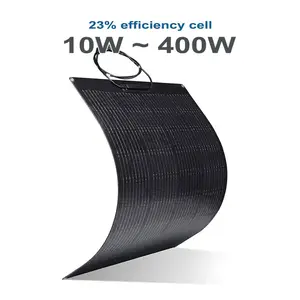 批发所有黑色etfe柔性太阳能电池板100w 200W 300w 330w 350w柔性光伏太阳能薄膜120瓦柔性太阳能电池板