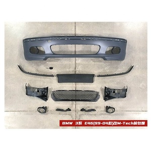 Kit <span class=keywords><strong>carrosserie</strong></span> MT Style pour BMW Série 3 E46 98-04, pare-chocs avant et arrière, accessoires et pièces d'usine FW, mise à niveau pour modèles 2 ou 4 portes. - Product Image 2