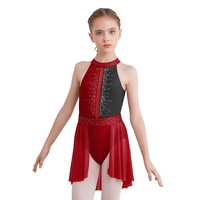 Disfraz de Baile sin Mangas para Niñas, Ropa Elegante con Diamantes de Imitación sin Espalda, Vestido de Baile Lírico, de 6 a 16 Años