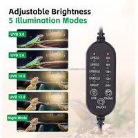 Ampoule LED UVB 5W avec réglage de la luminosité sur 5 niveaux, éclairage en métal écologique pour dragons barbus, tortues, lézards, reptiles