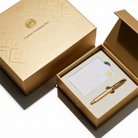 Boîte magnétique personnalisée et emballage de boîte cadeau recyclable avec boîte en papier PR noir haut de gamme